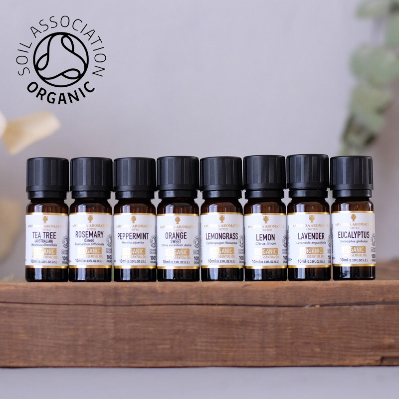 オーガニックアロマオイル 人気8本セット 各10ml（COSMOS ORGANIC 100%)