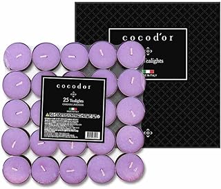 COCODOR ココドール ティーライト キャンドル 25個入り ガーデンラベンダー(Garden Lavender) 約3-5時間持続 イタリア製キャンドル - プレゼント 女性 誕生日 記念日 線香 贈り物 ギフト 人気