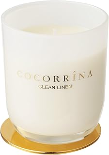 COCORRÍNA アロマキャンドルクリーンリネン（Clean Linen）ー清潔感の香り燃焼約40時間(180g) 風呂用 ギフト プレゼント