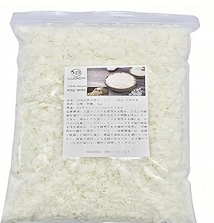 LUDiCMi ソイワックス キャンドル用ソフトタイプ ソイワックス 1kgフレーク状の大豆100％天然植物性ワックス （1kg ）アロマキャンドル作りに最適なキャンドル用ソイワックス (1kg)