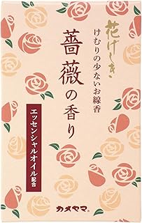 カメヤマ 花げしき 薔薇の香り ミニ寸 約50g お線香 煙少ない