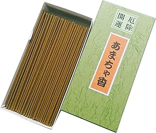 淡路梅薫堂の浄化お香（2024年厄年 厄除け 厄払い）神仏お好み 仏様のご馳走 魔除け 厄除開運あまちゃ香 90g お茶の香り やさしい 甘茶香 お線香 (1箱) #097